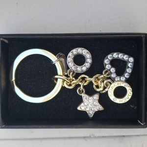 Coach Rhinestone Lucky Charm STAR, HEART and CIRCLE Keychain Bag Charm